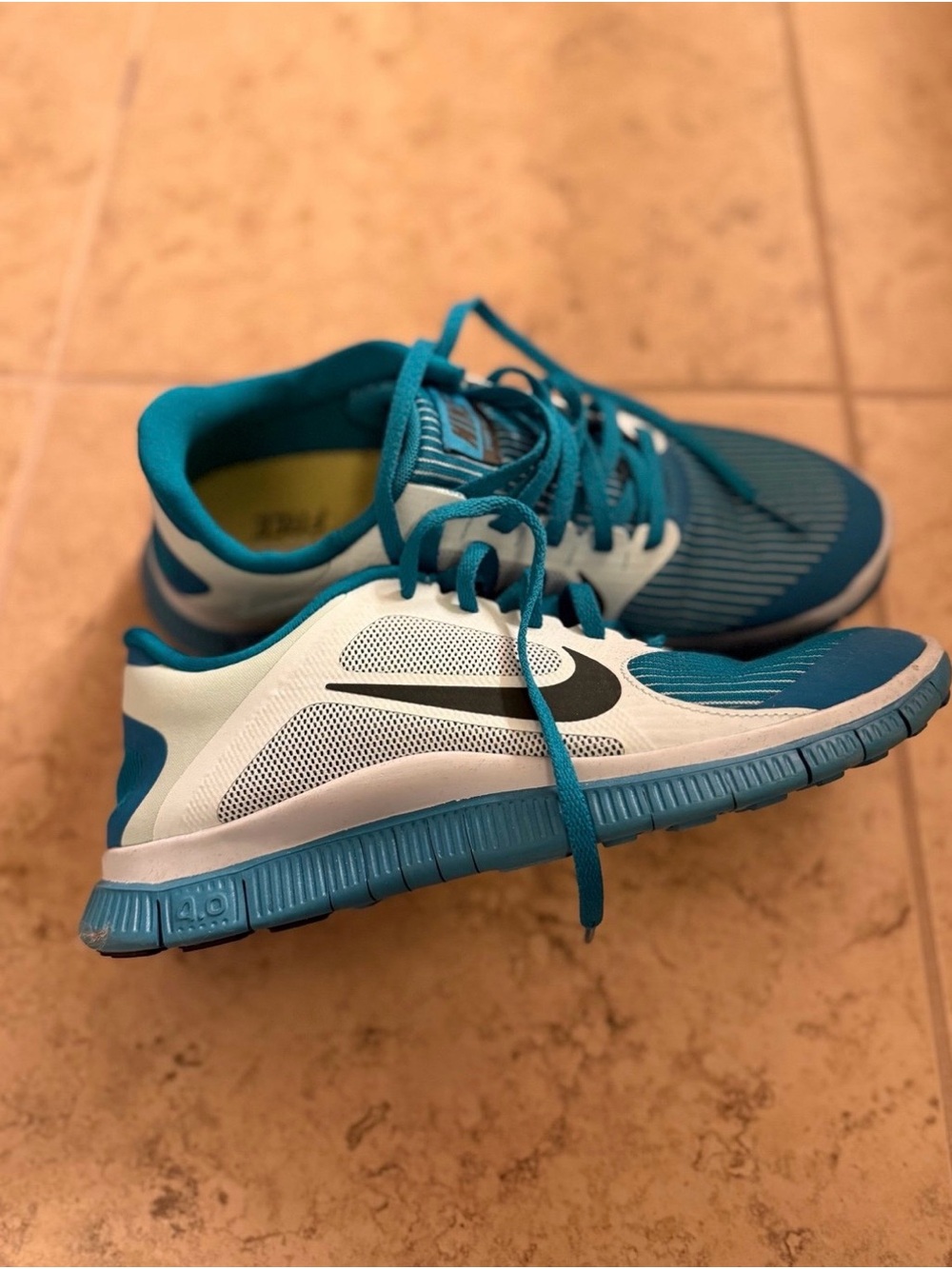 Nike Teal and White Training Sneakers